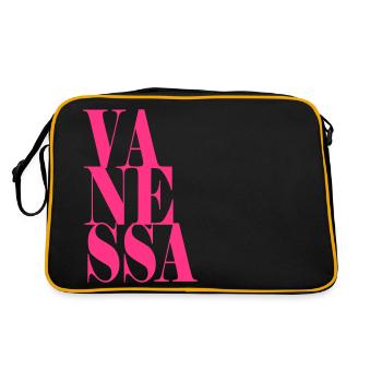 Vanessa Nom Prénom Police moderne Word Art - Sac Retro - noir/or - Dos