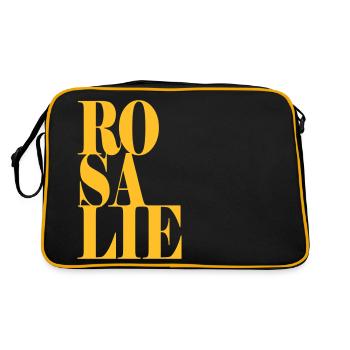 Rosalie Nom Prénom Police moderne Word Art - Sac Retro - noir/or - Dos