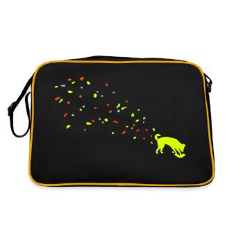 Hund Dreck - Retro Tasche - Schwarz/Gold - Hinten
