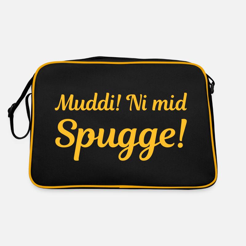 Muddi! Ni mid Spugge! (sächsisch) Retro Tasche