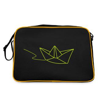 Bateau en papier - naviguer - Sac Retro - noir/or - Dos