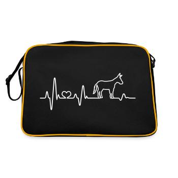 Donkey heartbeat Muli mule farm farmer - Retro Bag - black/gold - Back