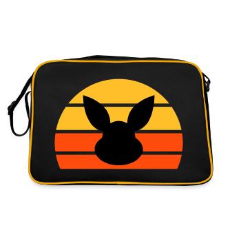 Rabbit's head in front of half sun - Retro Bag - black/gold - Back