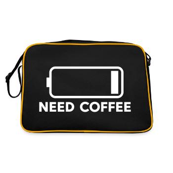 Need Coffee - Retro Bag - black/gold - Back