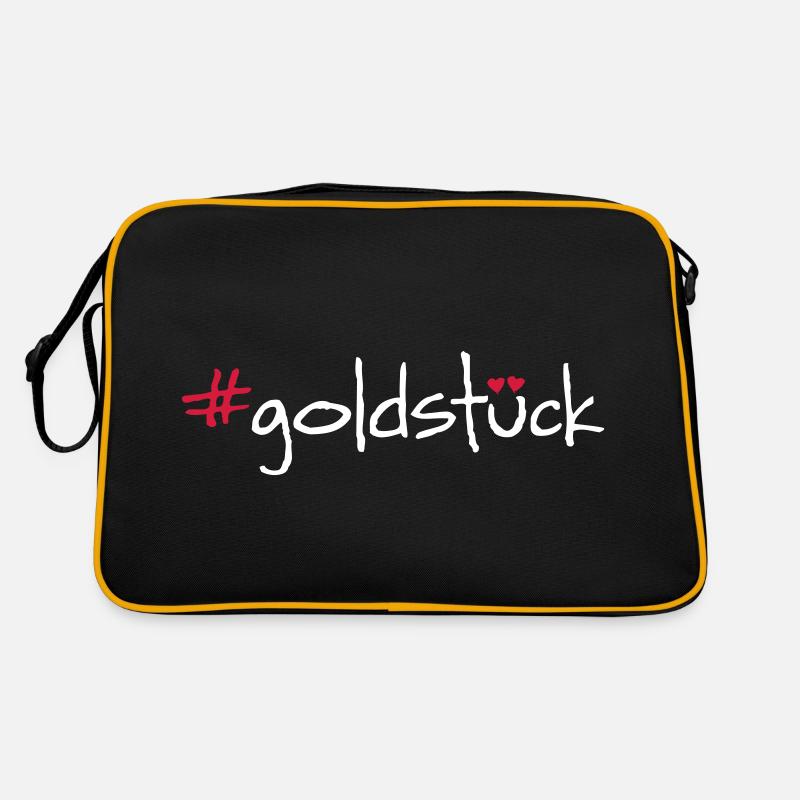 #goldstück - Retro Tasche - Schwarz/Gold