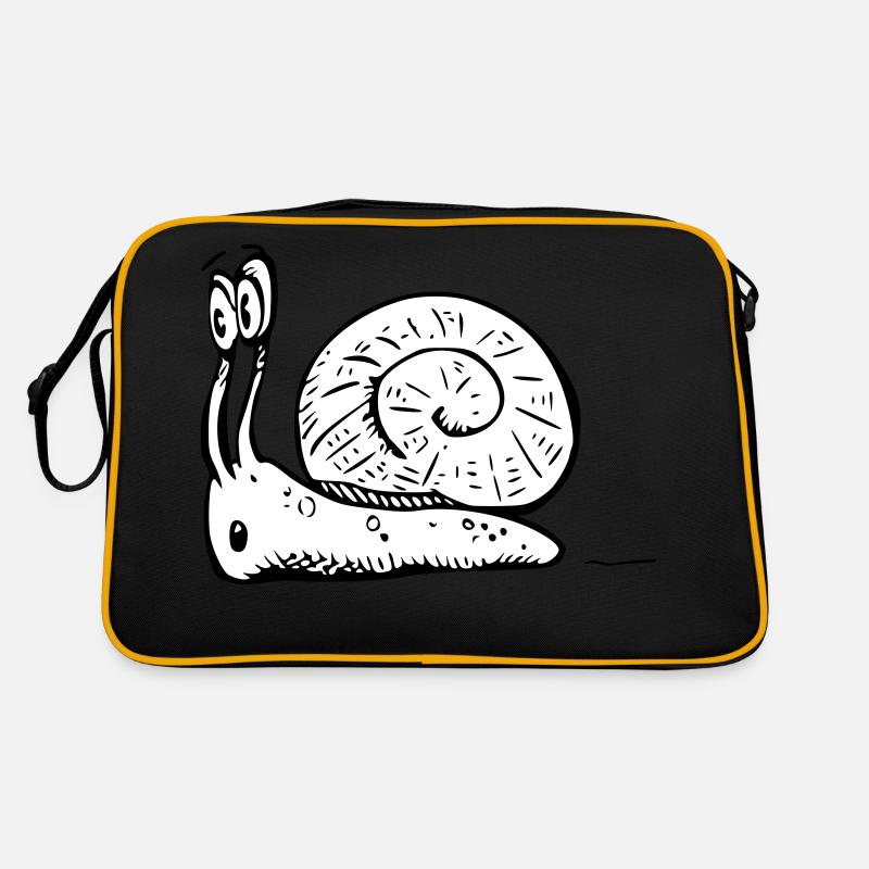 2020 08 30 snail 06 black white - Retro Bag - black/gold