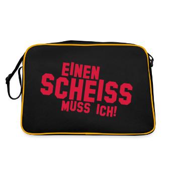 Scheiß muss ich Laune Motto Genervt Job Arbeit - Retro Tasche - Schwarz/Gold - Hinten