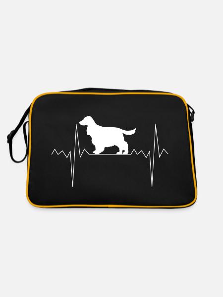 Rythme cardiaque cocker spaniel - Sac Retro - noir/or - Dos