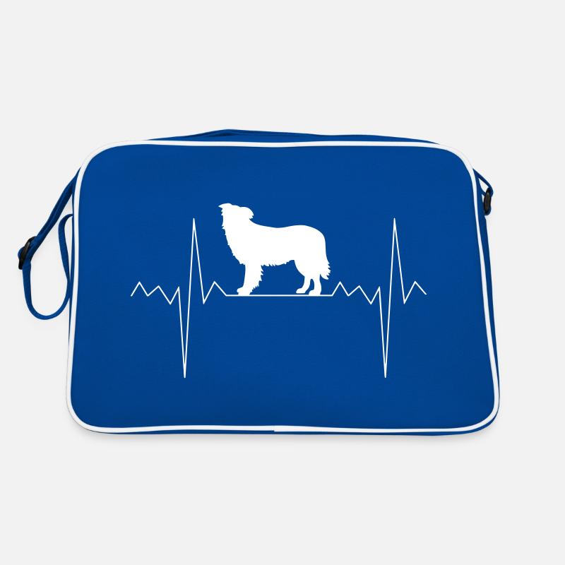 Herzschlag Herzfrequenz Border Collie Retro Tasche