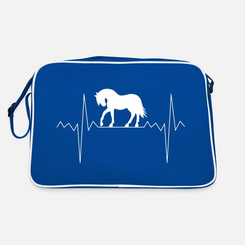 Herzschlag Herzfrequenz Pferde Retro Tasche