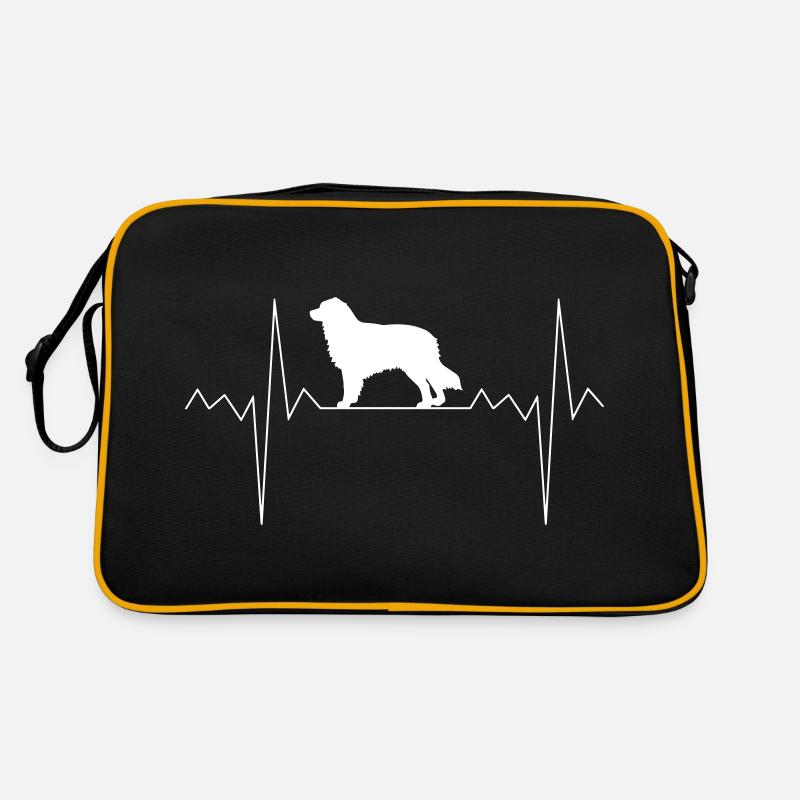 Heartbeat Heart Rate Australian Shepherd Retro Bag