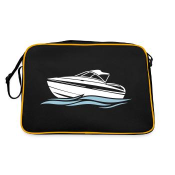 Graphique de bateau à moteur pour capitaine de bateau - Sac Retro - noir/or - Dos