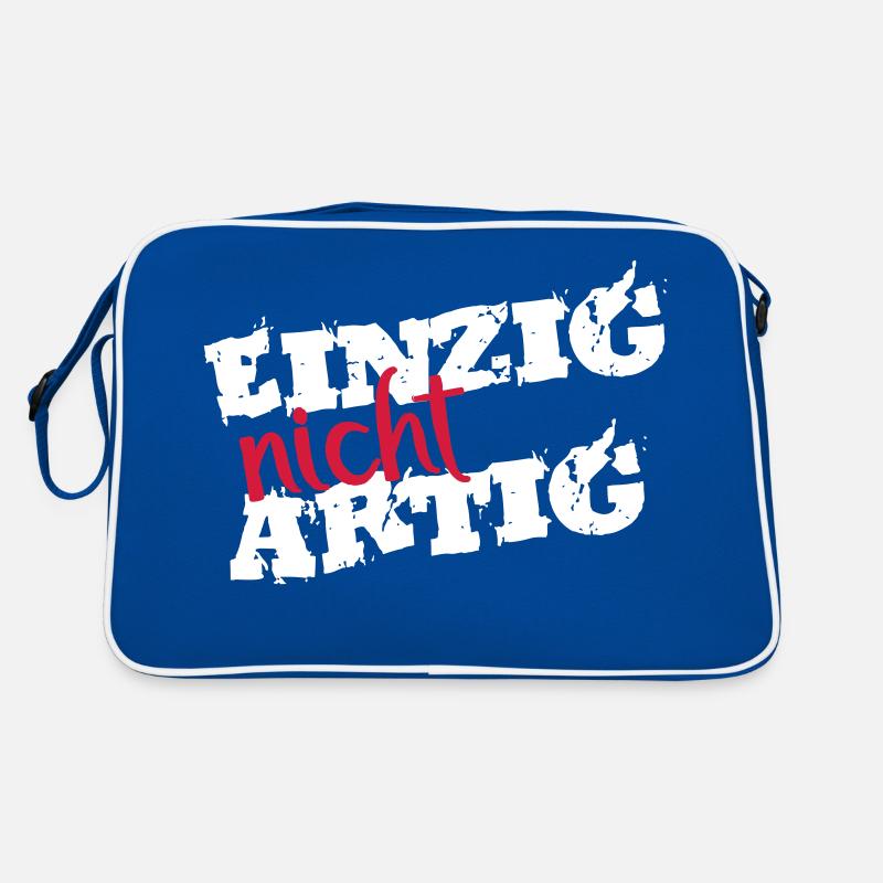 Einzigartig Einzig Lustig Artig Frech Anders Motto Retro Tasche