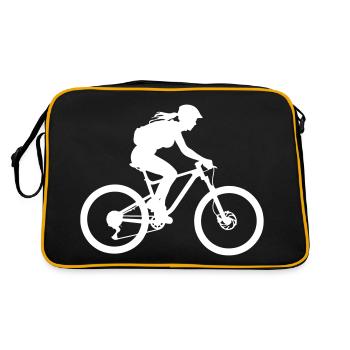 Mountain Bike Bicycle Woman Silhouette - Retro Bag - black/gold - Back