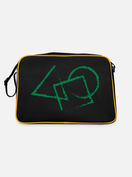 Geometry Triangle Circle Square - Retro Bag - black/gold - Back