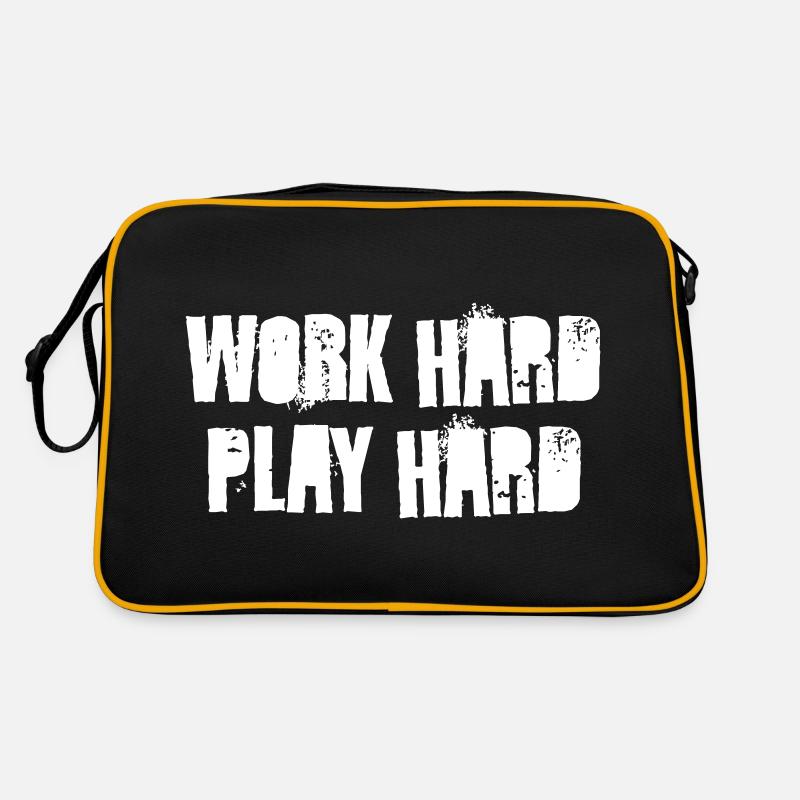 Travailler dur Jouer dur Sac Retro