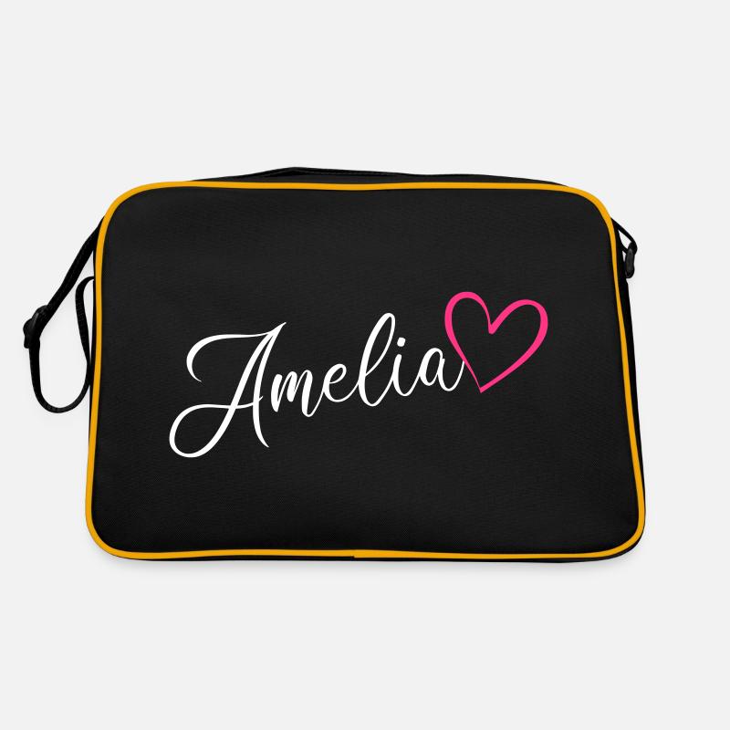Amelia Name Vorname Herz Pink Retro Tasche