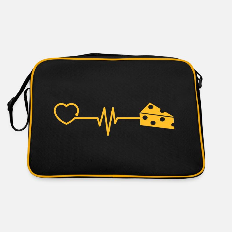 Cheese cheese lover gift funny heartbeat EKG Retro Bag