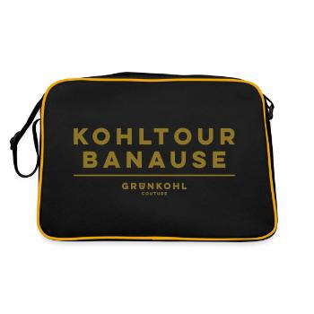 Grünkohl Kohlfahrt Kohltourbanause Kohltour - Retro Tasche - Schwarz/Gold - Hinten