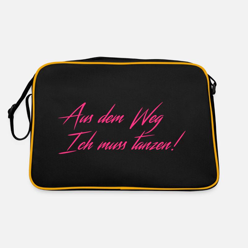 Aus dem Weg ich muss tanzen! - Retro Tasche - Schwarz/Gold