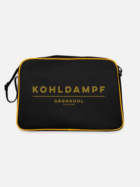 Grünkohl Kohlfahrt Kohltour Kohldampf - Retro Tasche - Schwarz/Gold - Hinten