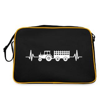 Tractor Hanger Heartbeat ECG Farmer Farmer Harvest - Retro Bag - black/gold - Back