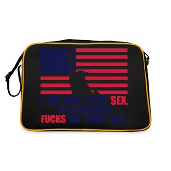 brauche ich nicht Sex Regierung fickt mich ein - Retro Tasche - Schwarz/Gold - Hinten