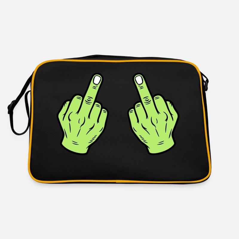 Middle Finger Hand Naughty Retro Bag
