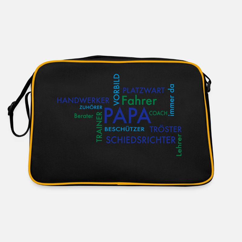 Papa - Retro Tasche - Schwarz/Gold
