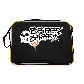 BRAAP BRAAAP MACHINE SKULL - Retro Tasche - Schwarz/Gold - Hinten