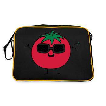 Cool Tomato - Retro Tasche - Schwarz/Gold - Hinten
