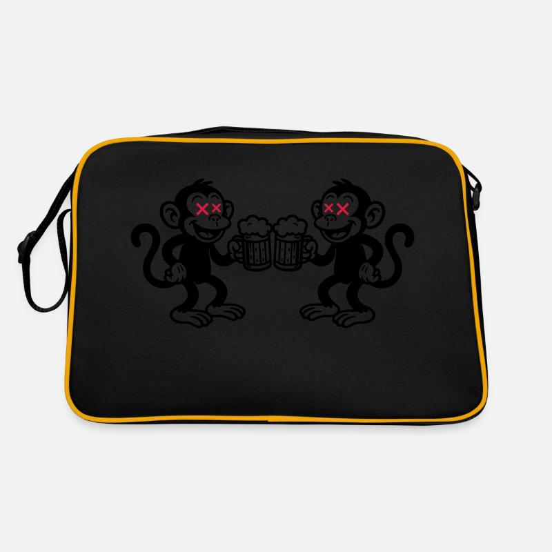 Beer Monkey Drinking Retro Bag