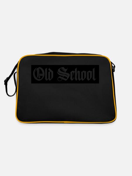 old school - Retro Tasche - Schwarz/Gold - Hinten