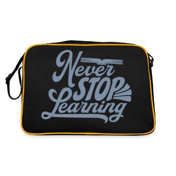 n’arrêtez jamais d’apprendre la citation - Sac Retro - noir/or - Dos