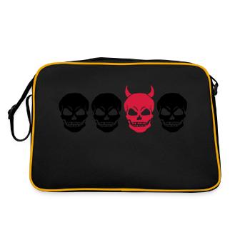 DIFFERENT SKULL2 -2C - Retro Tasche - Schwarz/Gold - Hinten
