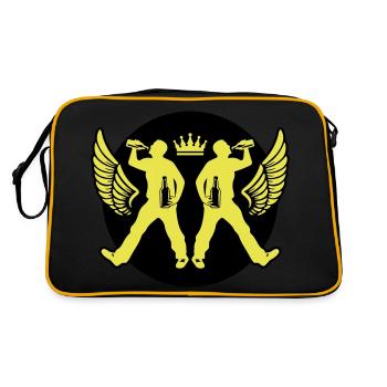 Drinking Beer Silhouette - Retro Bag - black/gold - Back