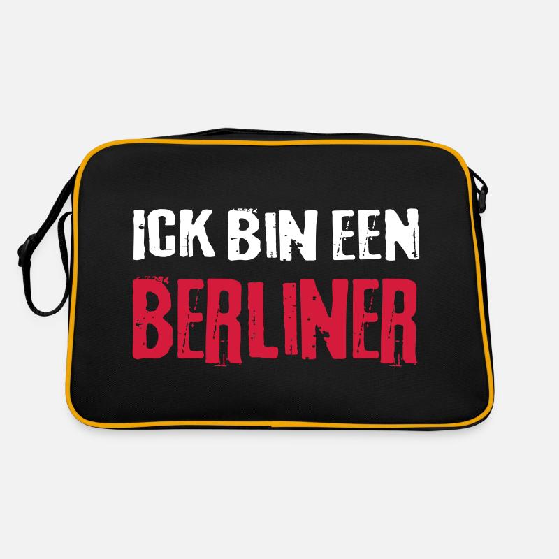 Berlin Ich Ick bin ein Berliner lustige Sprüche Retro Tasche