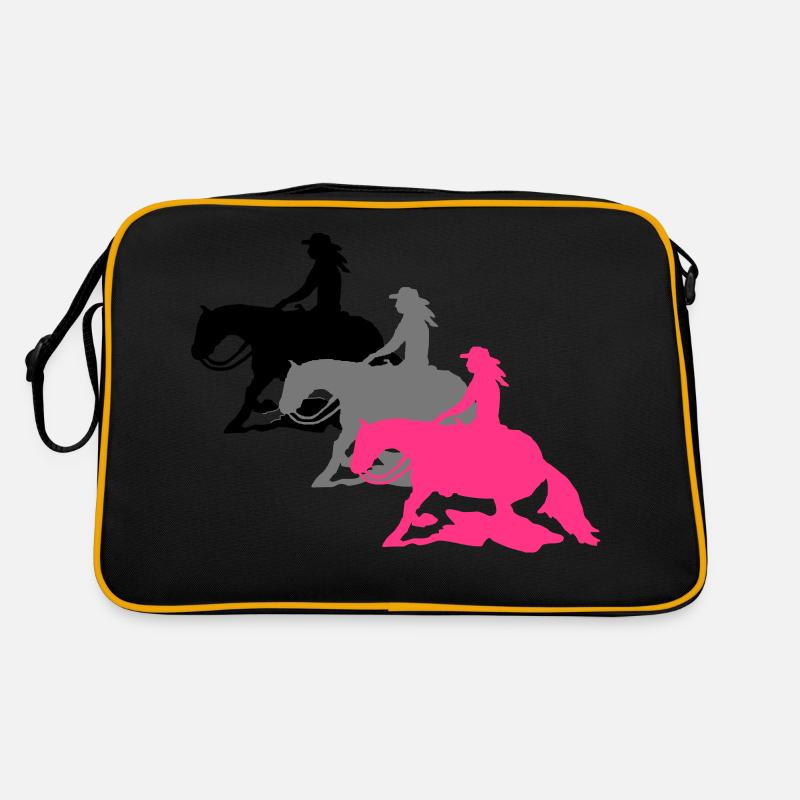 3 Sliding Stop Ladies - Retro Tasche - Schwarz/Gold