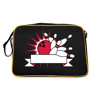 banner text field write name blank area bowling pi - Retro Bag - black/gold - Back