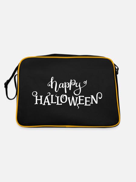 Joyeux lettrage d’halloween - Sac Retro - noir/or - Dos