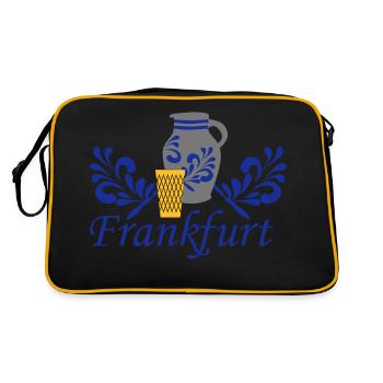 Frankfurt Bembel Geripptes - Retro Tasche - Schwarz/Gold - Hinten