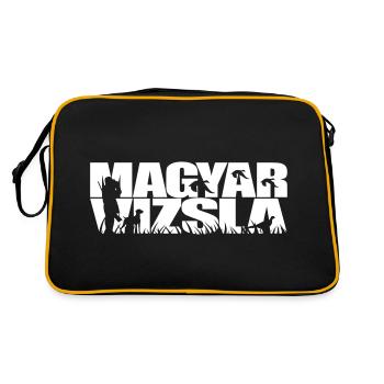 MAGYAR VIZSLA Jagdhund - Retro Tasche - Schwarz/Gold - Hinten