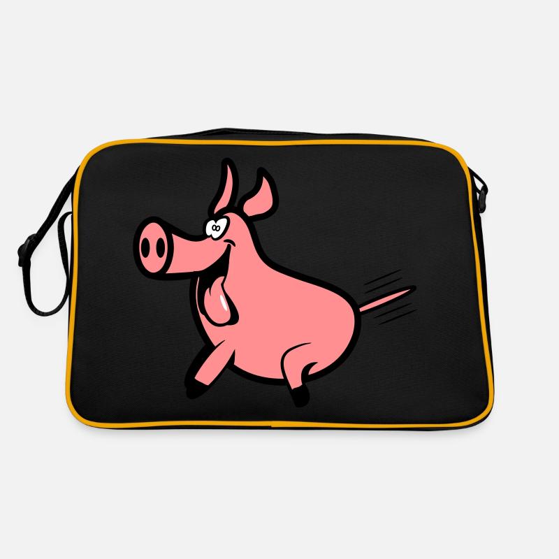 Schwein freude Retro Tasche