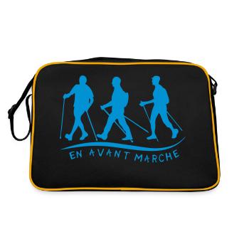 Nordic walking stick in front logo - Retro Bag - black/gold - Back