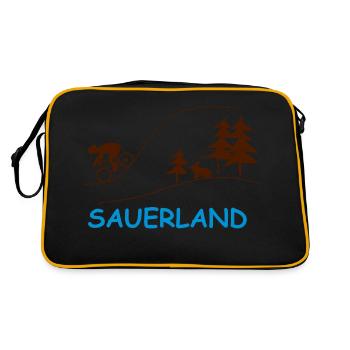 sauerland - Retro Tasche - Schwarz/Gold - Hinten