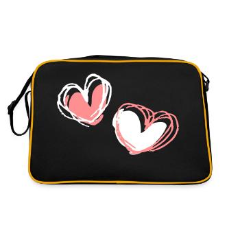 Two heart forms - Retro Bag - black/gold - Back