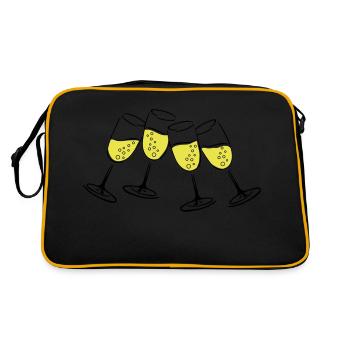 sekt glaeser - Retro Tasche - Schwarz/Gold - Hinten