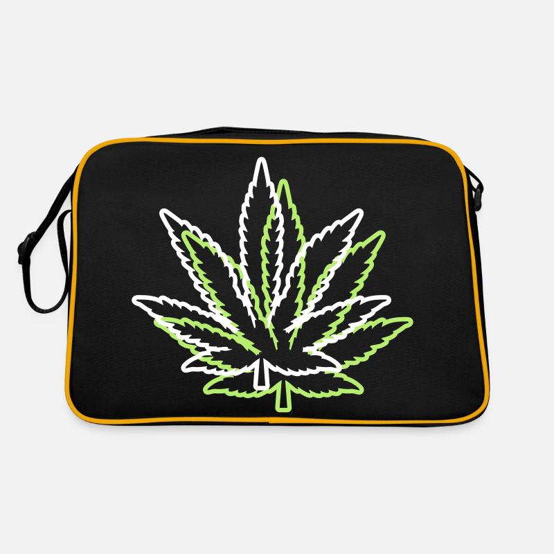 kush weed cannabis blatt symbol hanf Retro Tasche