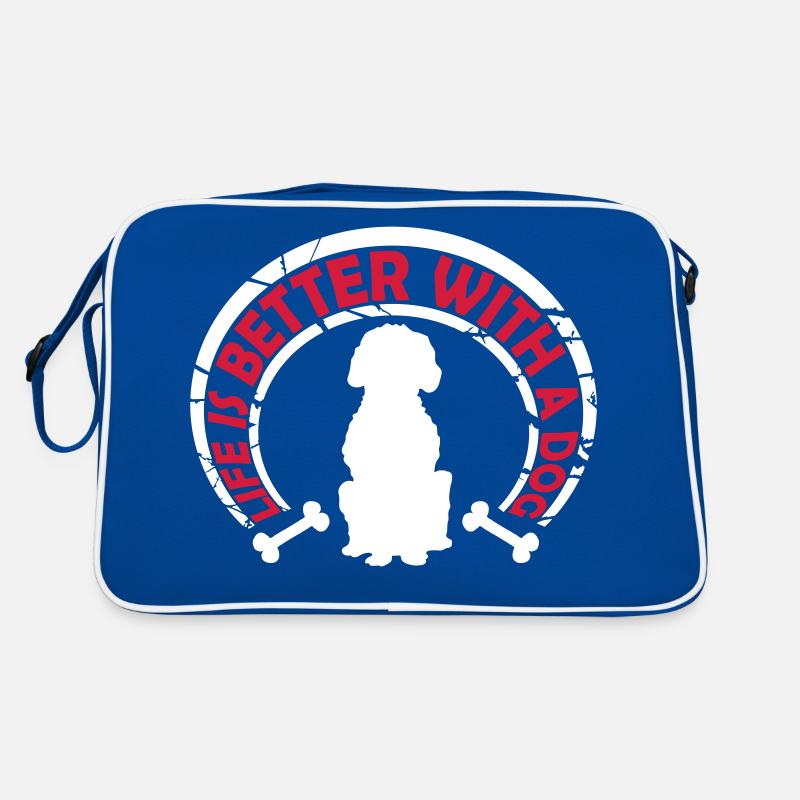 better with a dog Retro Tasche
