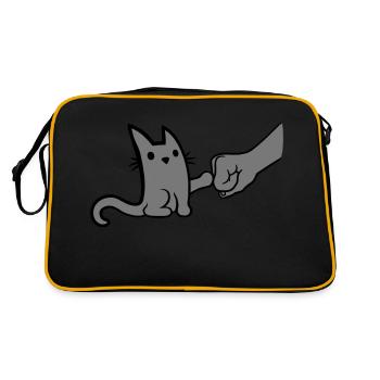 Fist Pump Brofist Katze - Retro Tasche - Schwarz/Gold - Hinten